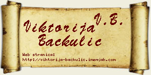 Viktorija Bačkulić vizit kartica